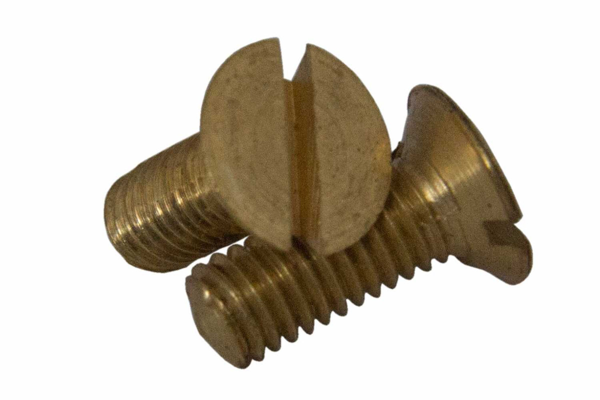 Гвинт, головка потайна M6x25 шліц прямий (PL), латунь